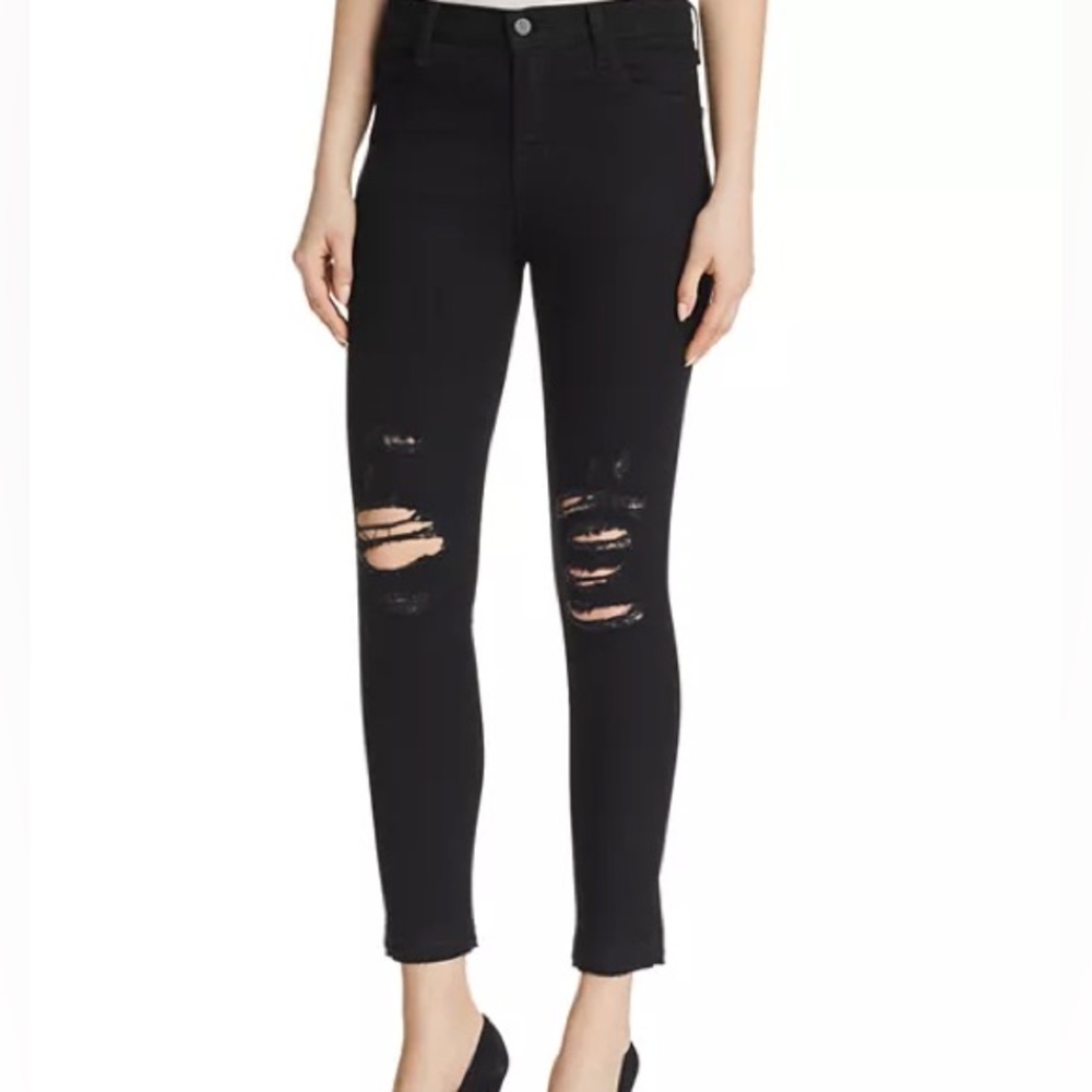 J Brand Alana High Rise Ankle Skinny Jeans In Deviant Vanity Black